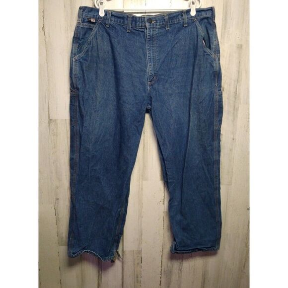 Carhartt FR Flame Resistant Mens Jeans Workwear Denim Sz 44x30 FRB13 DNM… - Picture 1 of 8